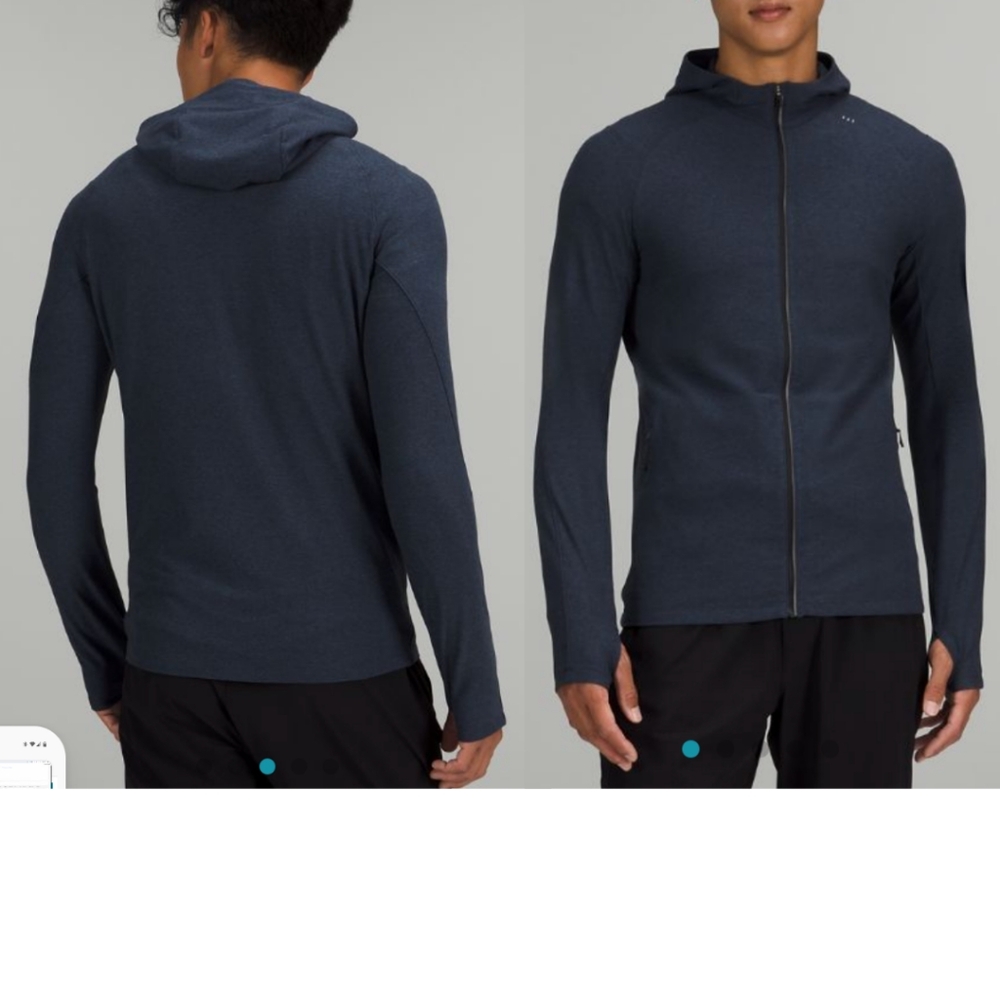 Lululemon Surge Warm Running Zip Hoodie Jacket Heathered True Navy Rulu Size L
